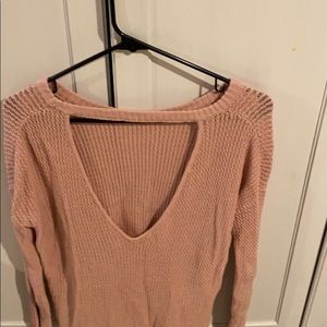Pink open back sweater